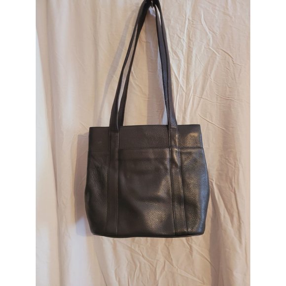 Orvis Handbags - Orvis Vintage Black Pebbled Leather Shoulder Handbag Tote